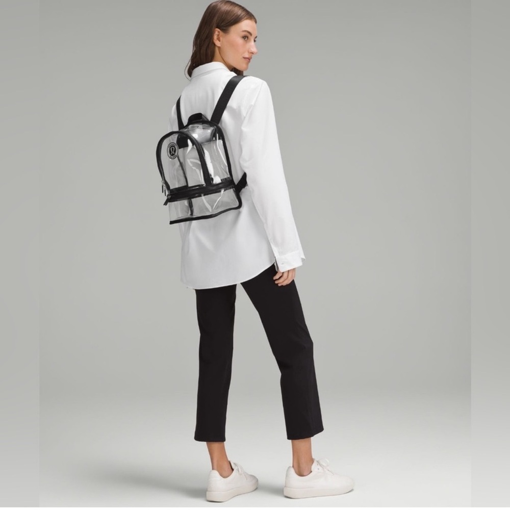 Lululemon NWOT athletica Clear and Black Backpack